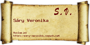 Sáry Veronika névjegykártya